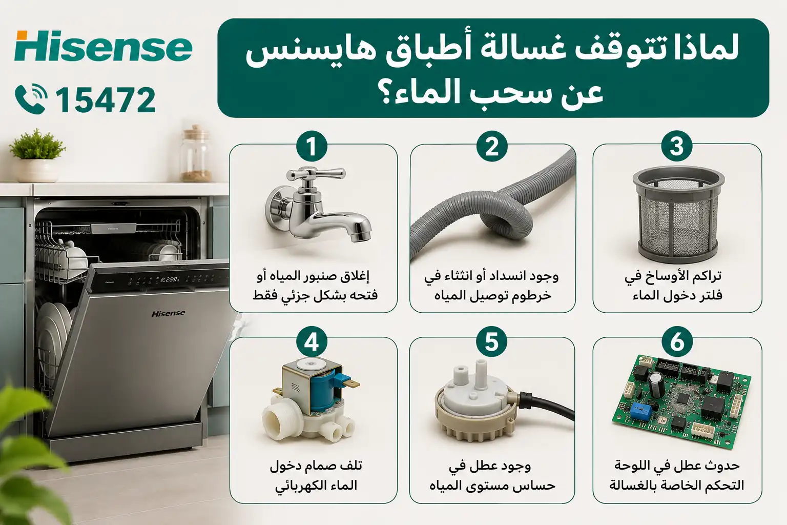 لماذا تتوقف غسالة هايسنس عن سحب الماء؟ لماذا تتوقف غسالة هايسنس عن سحب الماء؟